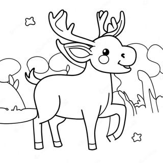 Masayang Reindeer Na Pahina Ng Kulay 91968-31713