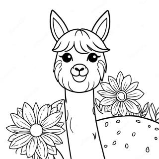 Pahina Ng Kulay Ng Llama Llama Na May Mga Bulaklak 92585-32193