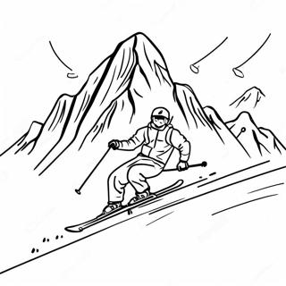 Pahina Ng Kulay Ng Skiing Sa Snowy Mountain 93430-32845