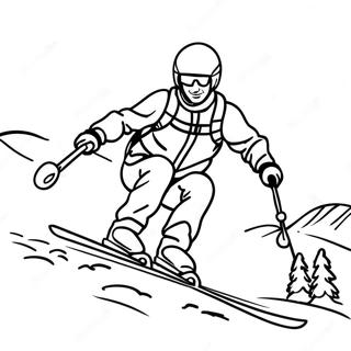 Pahina Ng Kulay Ng Skiing Sa Snowy Mountain 93430-32846