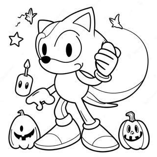 Sonic Halloween Mga Pahina Ng Kulay