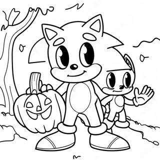Sonic At Mga Kaibigan Sa Pakikipagsapalaran Ng Halloween Pahina Ng Kulay Mga Pahina Ng Kulay