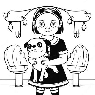Pahina Ng Kulay Ni Wednesday Addams Kasama Si Pugsley 93614-32999