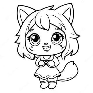 Masiglang Gacha Life Lobo Na Babae Pahina Ng Kulay 93792-33136