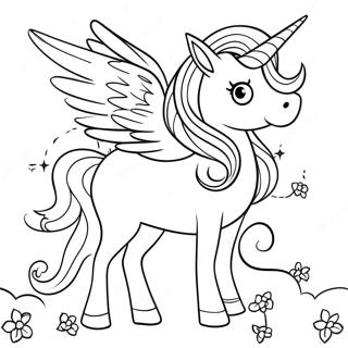 Pahina Ng Kulay Ng Mahikang Unicorn Na May Nagniningning Na Pakpak 93895 33210