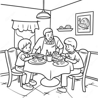 Pahina Ng Kulay Ng Eksena Sa Restawran Na Pamilya Friendly 93999-33293