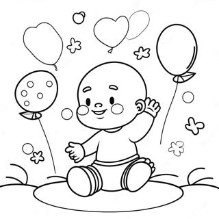 Pahina Ng Kulay Ng Masayang Sanggol Na May Mga Lobo 94284 33591