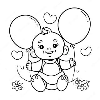 Pahina Ng Kulay Ng Masayang Sanggol Na May Mga Lobo 94284 33592