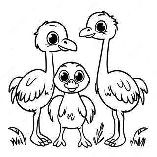 Pahina Ng Kulay Ng Pamilya Ng Ostrich Sa Kalikasan 94721-34049