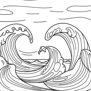 Tahimik Na Alon Ng Karagatan Na Pahina Ng Kulay 95132 34366