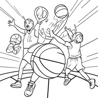 Pahina Ng Kulay Ng Basketball Sa Aksyon 95312-34510