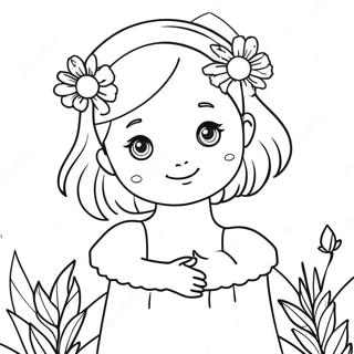 Cute Na Megan Na May Mga Bulaklak Na Pahina Ng Kulay 95973-35057