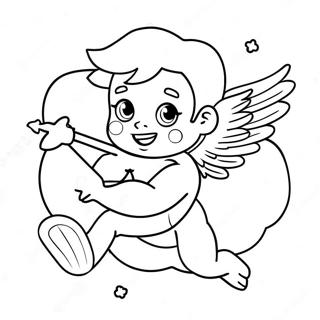 Pahina Ng Kulay Ng Masiglang Cupid Na Lumilipad 96000-35082
