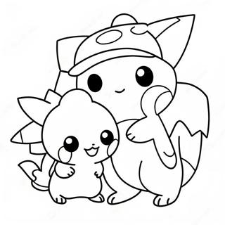 Cute Na Pahina Ng Kulay Ng Mga Magkasintahang Pokemon 96155 35200