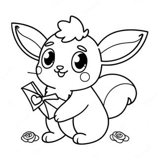 Kaakit Akit Na Eevee Na May Mga Sulat Ng Pag Ibig Na Pahina Ng Kulay 96157-35208