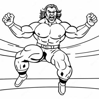 Masalimuot Na Grayscale Na Wwe Na Manggugulang Na Tumatalon Sa Kalaban Na Pahina Ng Kulay 96311-35317