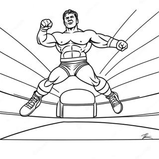 Masalimuot Na Grayscale Na Wwe Na Manggugulang Na Tumatalon Sa Kalaban Na Pahina Ng Kulay 96311-35318