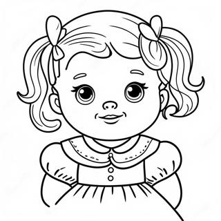 Kaakit Akit Na Baby Doll Na May Damit Na Pahina Ng Kulay 96442 35425