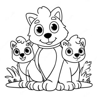 Bluey Nanay Kasama Ang Mga Bata Pahina Ng Kulay 97366 36309