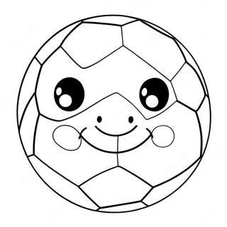 Nakakatawang Bola Ng Soccer Na May Mukha Pahina Ng Kulay 97598-36496