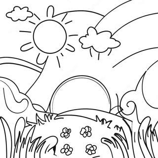 Maaraw Na Asul Na Kalangitan Pahina Ng Kulay 97621 36594