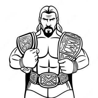 Pahina Ng Kulay Ng Epic Na Triple H Na Hawak Ang Dalawang Sinturon 97701-36572