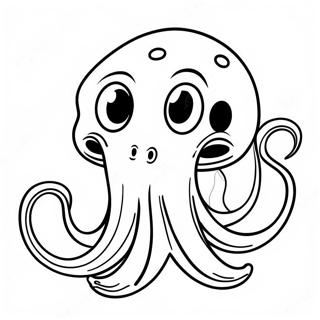 Cartoon Na Kraken Na May Malalaking Mata Pahina Ng Kulay 99165-37849