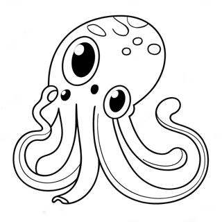 Cartoon Na Kraken Na May Malalaking Mata Pahina Ng Kulay 99165-37851