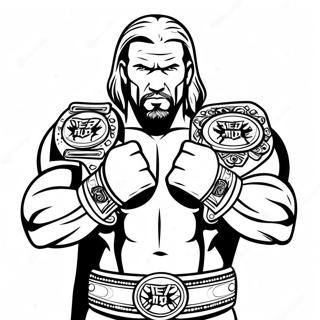 Triple H Hawak Ang Dalawang Sinturon Pahina Ng Kulay 99-2378